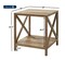Rustic Weathered Oak Farmhouse Square Side Table with Storage
